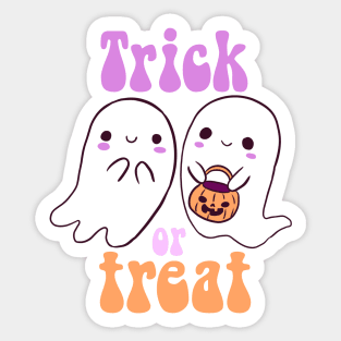 Trick or treat cute ghost couple Sticker